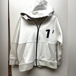 Zara Kids Cream and Black Zip-Up Hoodie